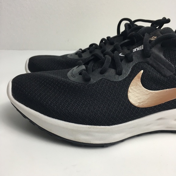 Nike Womens Revolution 6 Running Shoes Black Rose Gold 8.5 - Picture 7 of 12